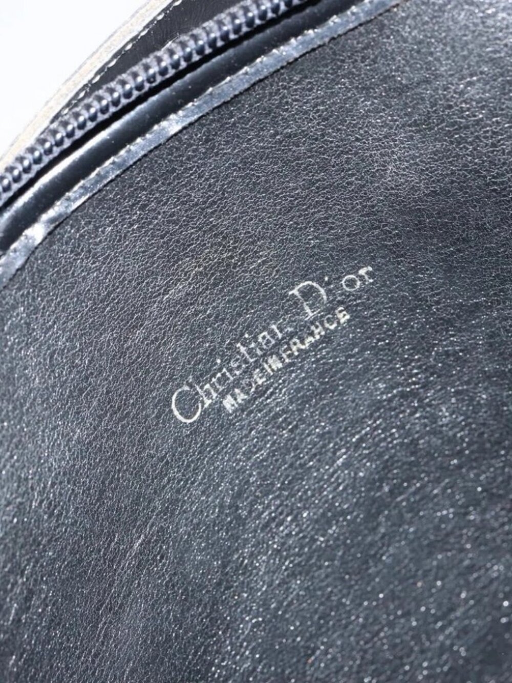 Christian Dior Trotter Canvas Shoulder Bag Navy Gold Auth - Picture 15 of 16